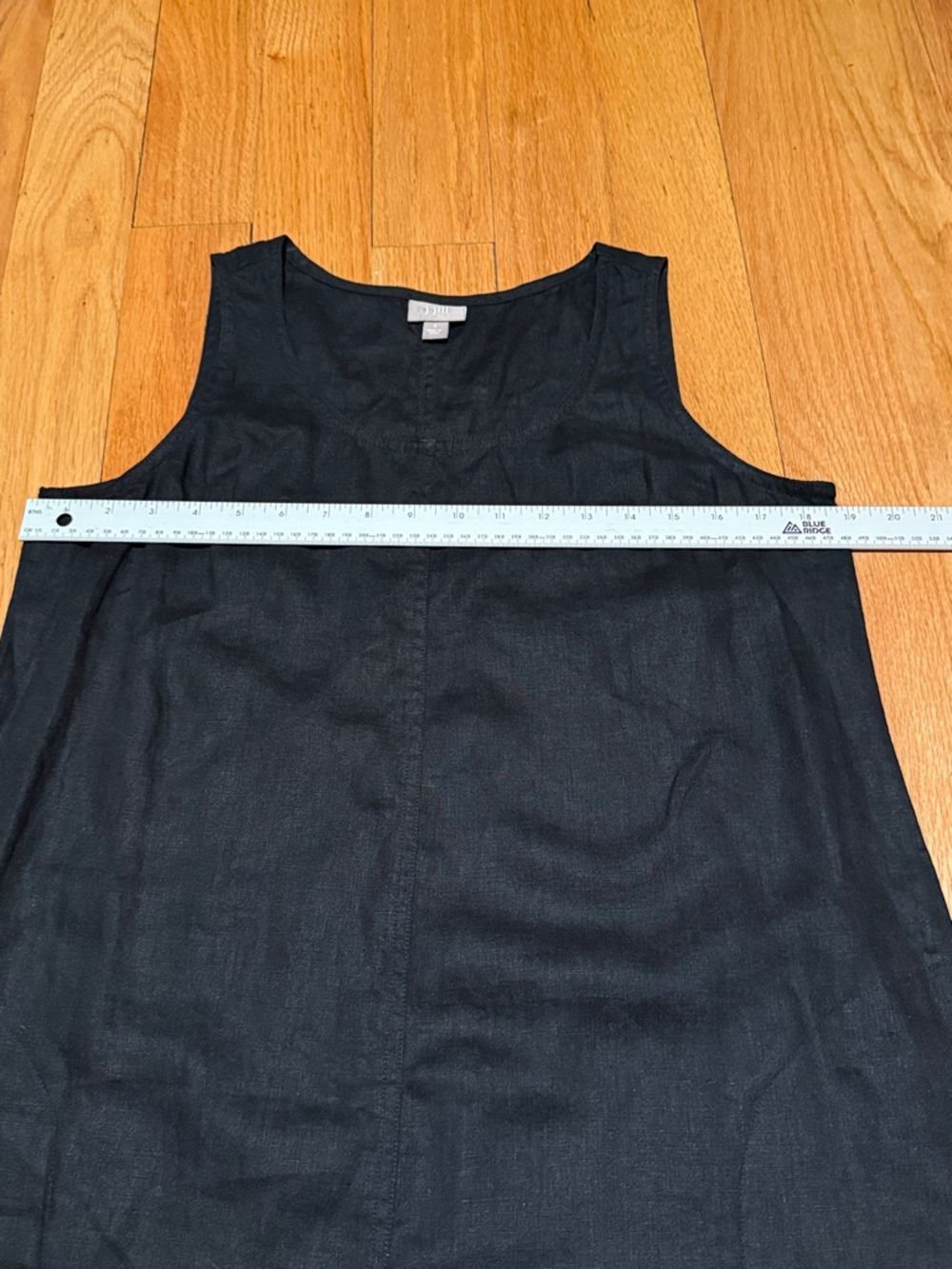 J. Jill Black Sleeveless 100% Linen Shift Mini Dress with Pockets Size Small - Picture 3 of 11